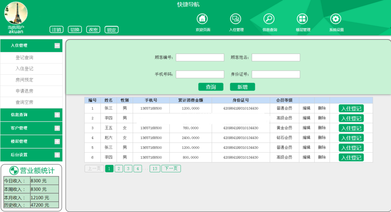 4.png ASP.NET酒店管理系统源码 宾馆管理系统源码